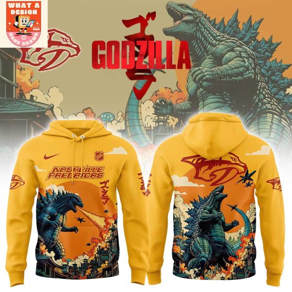 Nashville Predators x Godzilla 2025 Hoodie Shirt