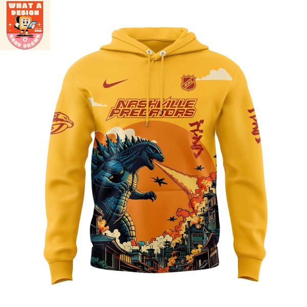 Nashville Predators x Godzilla 2025 Hoodie Shirt