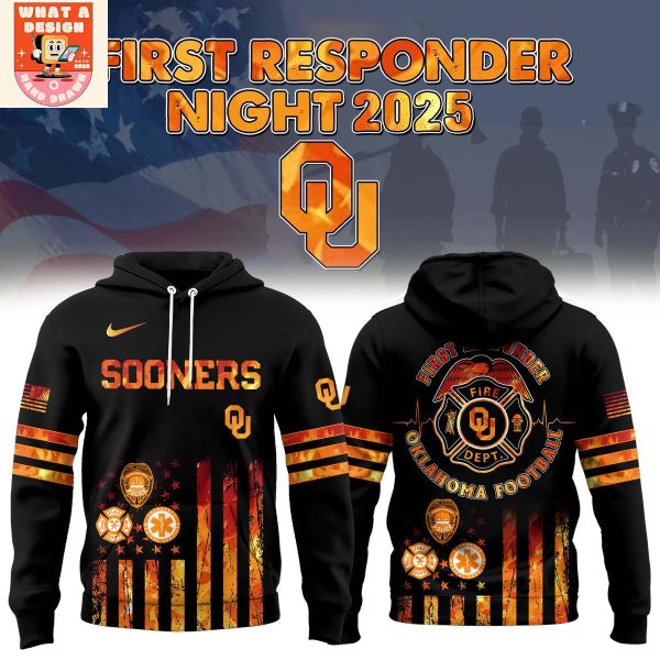Oklahoma Sooners National First Responders Night 2025 Hoodie Shirt