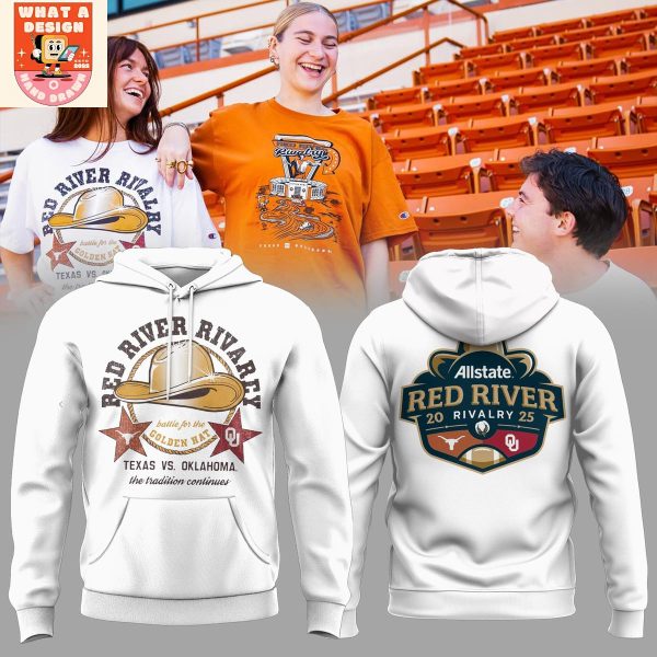 Texas Longhorns Red River Rivalry 2025 Showdown White Hoodie Shirt