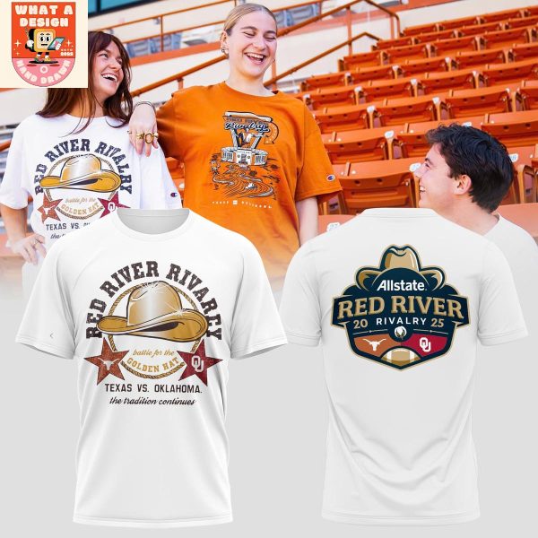 Texas Longhorns Red River Rivalry 2025 Showdown White Hoodie Shirt